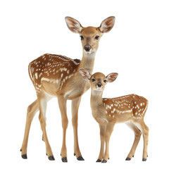 Baby deer and mother deer, cute deer animal