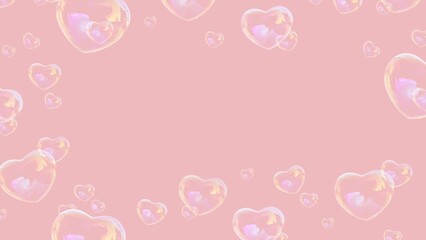 bubble balloon layout with sweet hearts on a pink background. Illustration with the concept of hearts in love for valentine's day. Beautiful design for your business anniversary advertisement