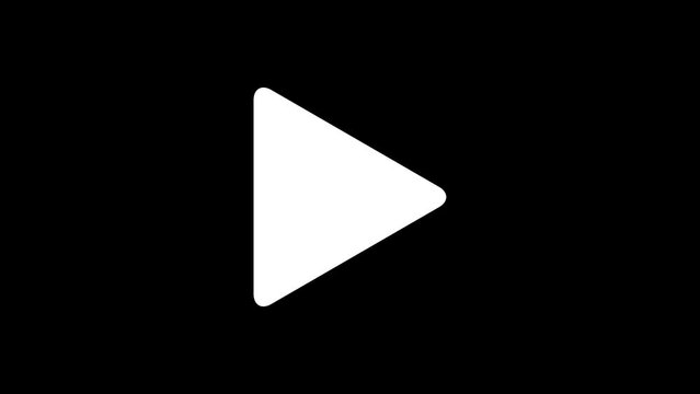ストリーミング・動画・音楽プレイヤーなどの記号・アイコンのアニメーション　再生&rarr;一時停止／停止&rarr;再生　黒背景・白黒・アルファチャンネル