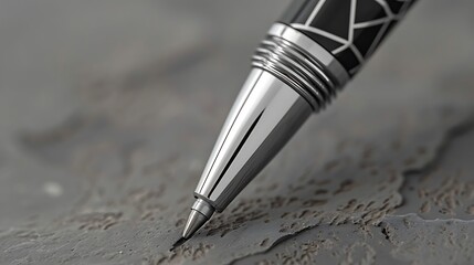 A close-up of a ballpoint pen writing on a textured surface, showcasing the adaptability and smooth performance of the pen on different materials, ideal for representing versatility in writing tools