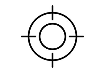 Icono negro de mirilla de objetivo de un arma