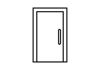 Icono negro de puerta cerrada en fondo blanco
