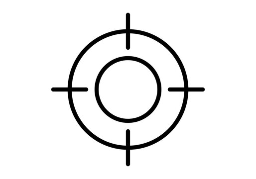 Icono negro de mirilla de objetivo de un arma
