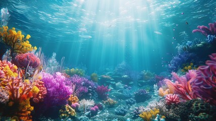 Fototapeta premium Underwater world. Coral reef and fishes in Red sea at Egypt