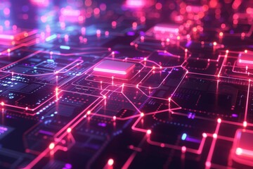 Obraz premium Cyber Security Data Transfer illustration created with Generative AI