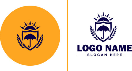insurance icon Coverage Assurance Protection flat logo sign symbol editable vector