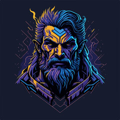 Obraz premium Greek god Zeus, master of thunder, his presence commanding awe and reverence.