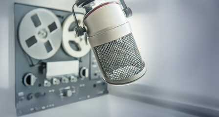 Professional microphone and tape recorder