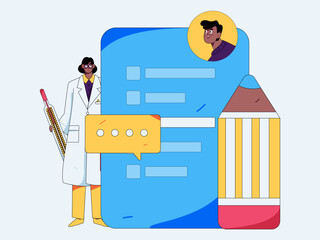 Medical characters fighting the epidemic flat vector concept operation hand drawn illustration
