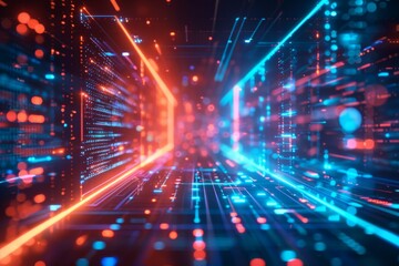 Cyber Security Data Transfer illustration created with Generative AI