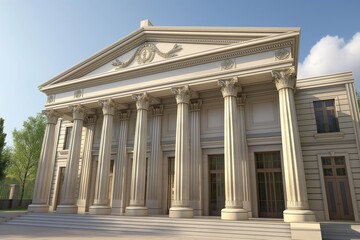Fototapeta premium bank or government building by generative ai