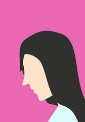 a beautiful woman with long hair vector design.