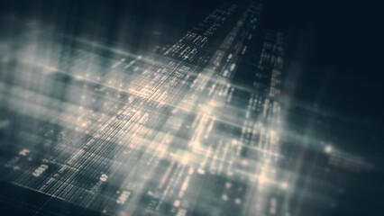 Futuristic screen display matrix, hi-tech digital data telemetry with encrypted numbers, display...