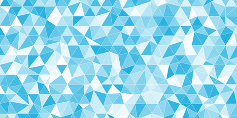 Abstract background of blue polygons on white background.
