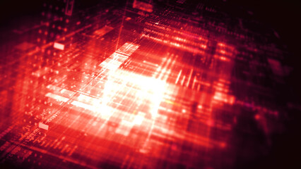 Futuristic screen display matrix, hi-tech digital data telemetry with encrypted numbers, display dynamic background for computer desktop screen display format