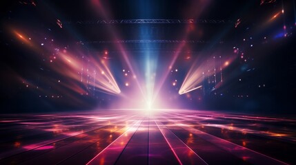 dance stage spot lights illumination smoke festival event club music.