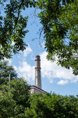 old chimney on the roof