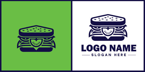 sandwich icon Sub Hoagie Grinder flat logo sign symbol editable vector