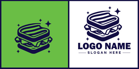 sandwich icon Sub Hoagie Grinder flat logo sign symbol editable vector