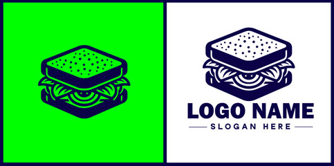 sandwich icon Sub Hoagie Grinder flat logo sign symbol editable vector