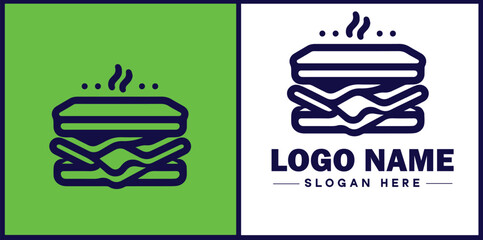 sandwich icon Sub Hoagie Grinder flat logo sign symbol editable vector