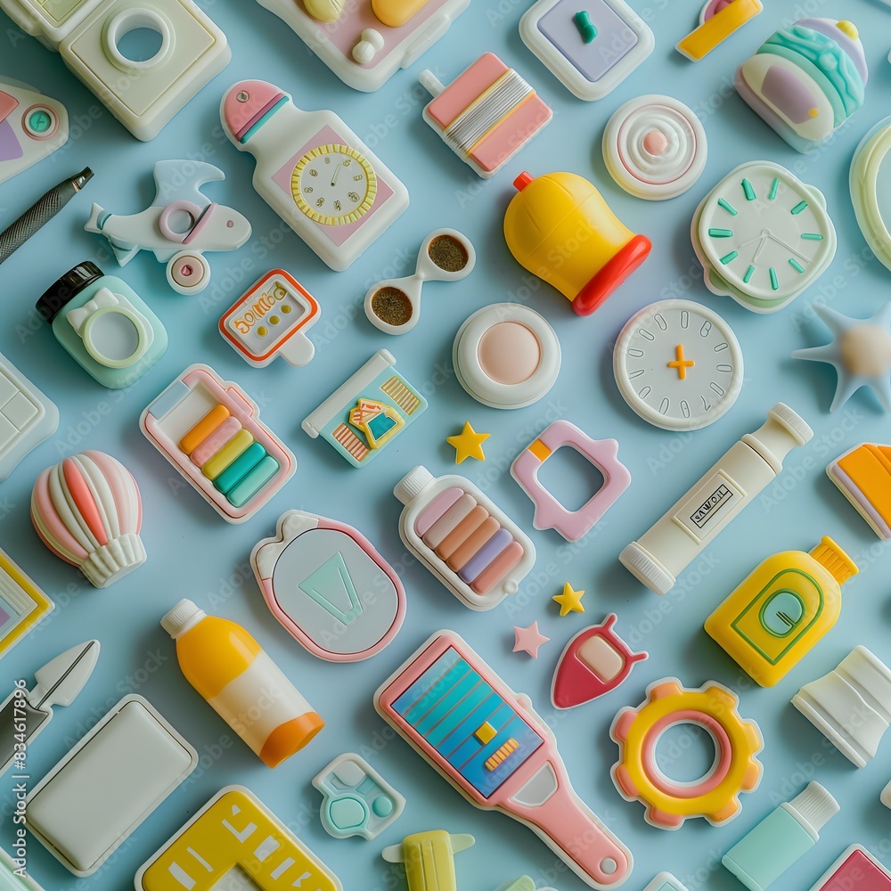 Poster 4. develop a sticker sheet featuring an assortment of everyday objects transformed into captivating 