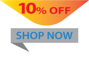 10 Percent Discount, 10% Off Shop Now. Up to 10% Discount Price tag for business promotion poster, banner, sticker, graphic design, icon, logo, sign, social media website coupon vector illustration.