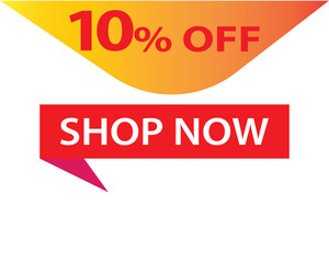 10 Percent Discount, 10% Off Shop Now. Up to 10% Discount Price tag for business promotion poster, banner, sticker, graphic design, icon, logo, sign, social media website coupon vector illustration.