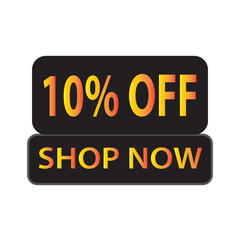 10 Percent Discount, 10% Off Shop Now. Up to 10% Discount Price tag for business promotion poster, banner, sticker, graphic design, icon, logo, sign, social media website coupon vector illustration.