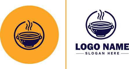 soup bowl icon Soup dish Soup plate Soup container flat logo sign symbol editable vector