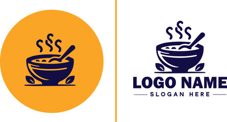 soup bowl icon Soup dish Soup plate Soup container flat logo sign symbol editable vector