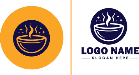 soup bowl icon Soup dish Soup plate Soup container flat logo sign symbol editable vector