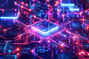 Fototapeta premium Cyber Security Data Transfer illustration created with Generative AI