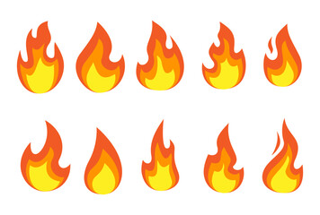 Fire Illustration Simple Set