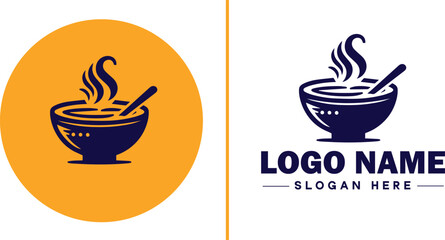 soup bowl icon Soup dish Soup plate Soup container flat logo sign symbol editable vector