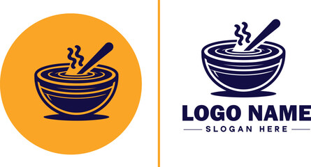 soup bowl icon Soup dish Soup plate Soup container flat logo sign symbol editable vector