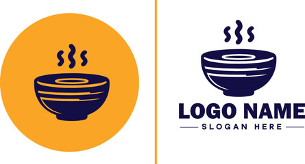 soup bowl icon Soup dish Soup plate Soup container flat logo sign symbol editable vector