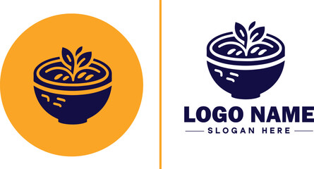 soup bowl icon Soup dish Soup plate Soup container flat logo sign symbol editable vector