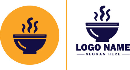 soup bowl icon Soup dish Soup plate Soup container flat logo sign symbol editable vector