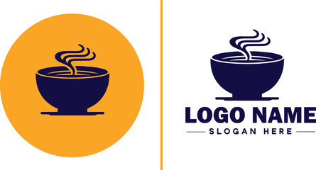 soup bowl icon Soup dish Soup plate Soup container flat logo sign symbol editable vector