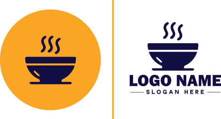 soup bowl icon Soup dish Soup plate Soup container flat logo sign symbol editable vector
