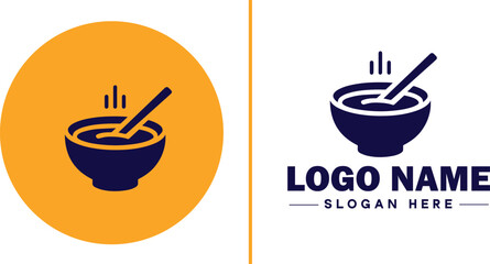 soup bowl icon Soup dish Soup plate Soup container flat logo sign symbol editable vector