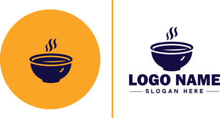 soup bowl icon Soup dish Soup plate Soup container flat logo sign symbol editable vector