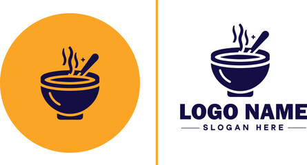 soup bowl icon Soup dish Soup plate Soup container flat logo sign symbol editable vector