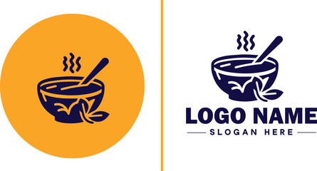soup bowl icon Soup dish Soup plate Soup container flat logo sign symbol editable vector