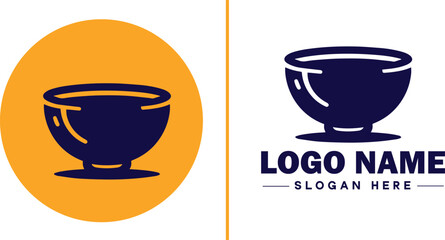 soup bowl icon Soup dish Soup plate Soup container flat logo sign symbol editable vector