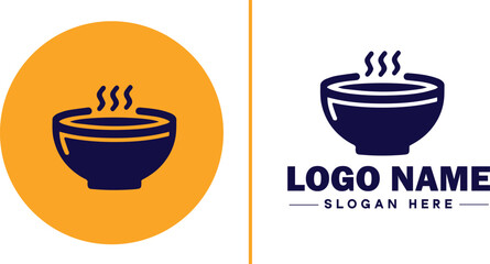 soup bowl icon Soup dish Soup plate Soup container flat logo sign symbol editable vector