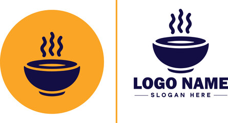 soup bowl icon Soup dish Soup plate Soup container flat logo sign symbol editable vector