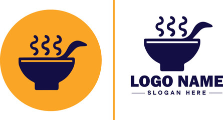 soup bowl icon Soup dish Soup plate Soup container flat logo sign symbol editable vector