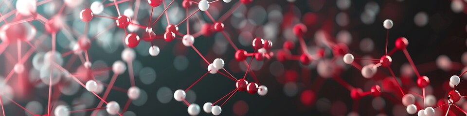 Modern technology background showcasing red and white dots connected in an intricate plexus network